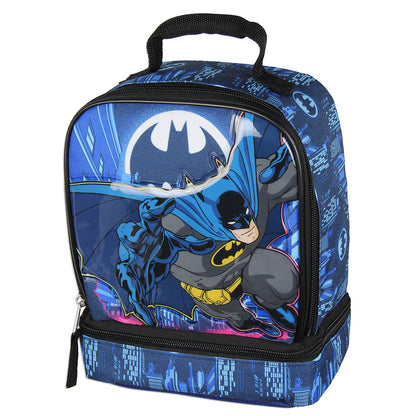 DC Comics Batman Lunch Box Insulated Dual Compartment Superhero Lunch Bag 10" - Seven Times Six