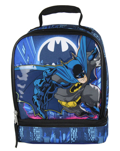 DC Comics Batman Lunch Box Insulated Dual Compartment Superhero Lunch Bag 10" - Seven Times Six
