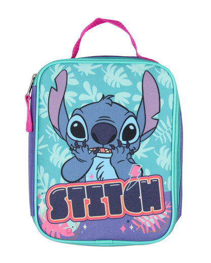 Disney Lilo & Stitch Angel 5 Pc Set Backpack Lunch Box Key Chain Pencil Case 16"