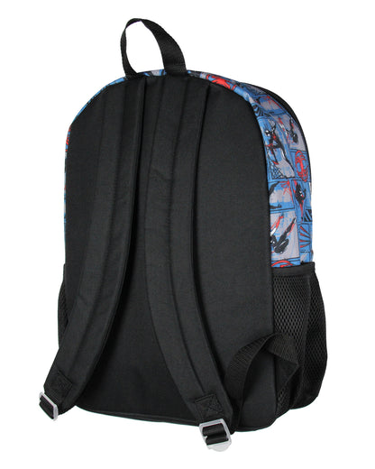 Spider-Man Miles Morales Backpack Lunch Box Key Chain Case 5 pc Set 16"