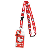 Sanrio Hello Kitty Classic ID Badge Holder Lanyard w/ 2" Raised Rubber Pendant