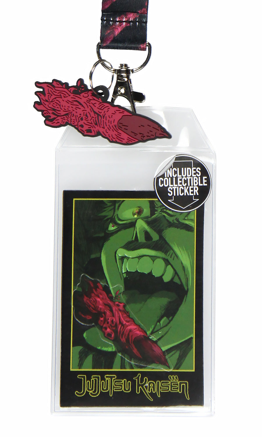 Jujutsu Kaisen Sukuna ID Badge Holder Lanyard w/ Pendant and Collectible Sticker