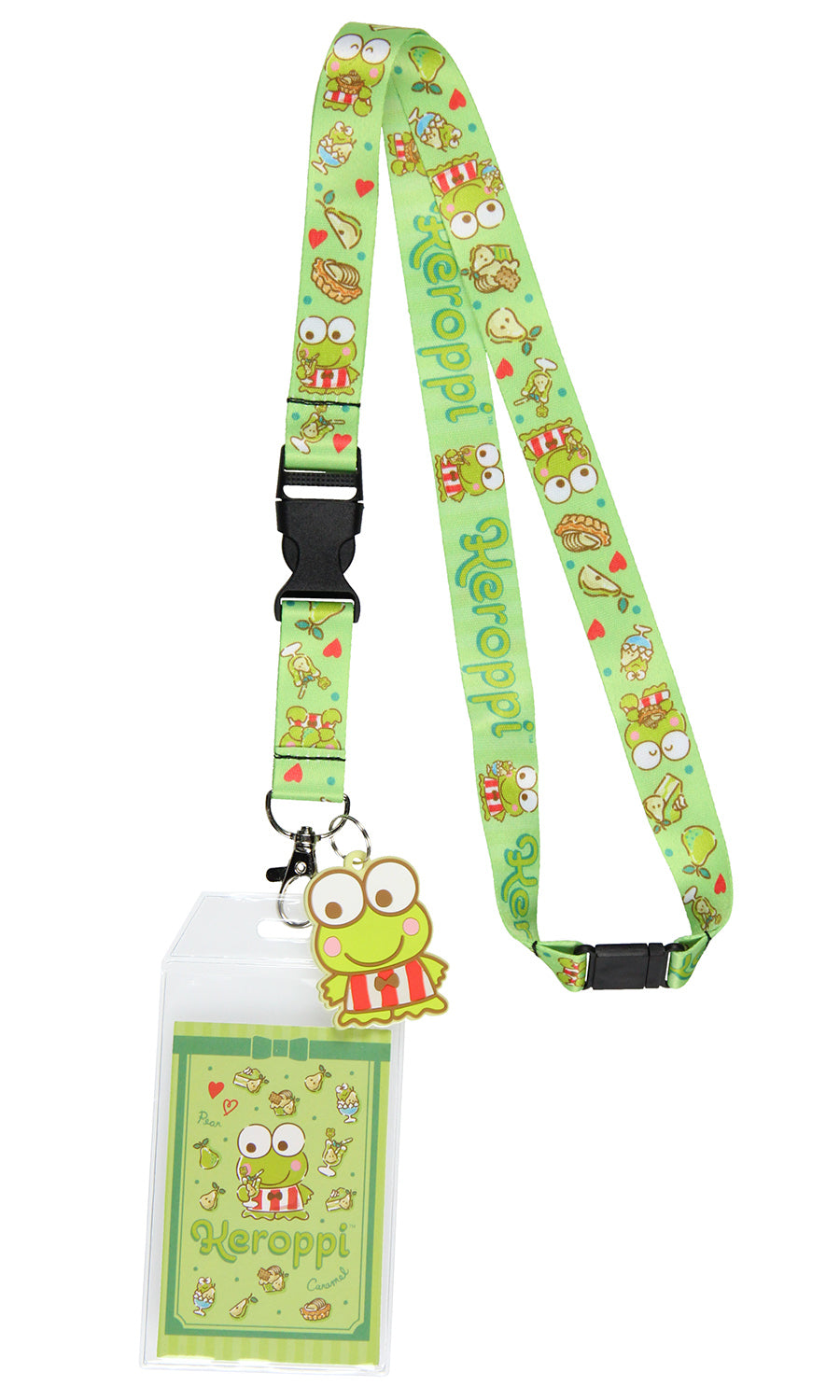 Sanrio Keroppi ID Badge Holder Lanyard w/ 2" Character Rubber Pendant