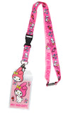 Sanrio My Melody ID Badge Holder Lanyard w/ 2" Character Head Rubber Pendant