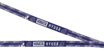 Naruto Hinata Hyuga ID Badge Holder Lanyard w/ Hidden Leaf Village Rubber Pendant