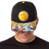 Dragon Ball Z Anime 4 Star Dragon Ball Halftone Goku Gohan Precurve Snapback Hat