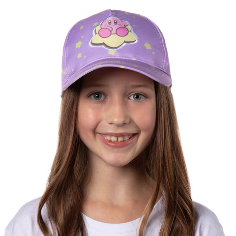 Nintendo Kirby All Over Star Print Youth Snapback Hat Girls Kids Hat