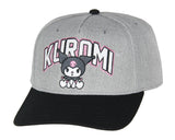 Sanrio Adult Kuromi Embroidered Precurve Snapback Cap Hat OSFM