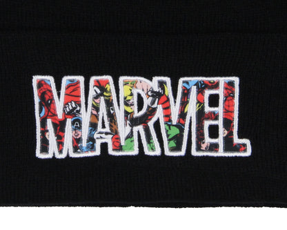 Marvel Comic Logo Beanie Embroidered Vintage Design Cuff Knit Beanie Hat Cap