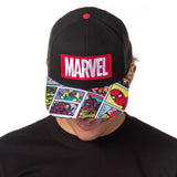 Marvel Mens' Comic Scenes Halftone Precurve Snapback Cap Hat OSFM