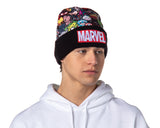 Marvel Comics Beanie Kawaii Multi Character Embroidered Knit Beanie Hat Cap