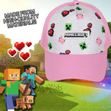 Minecraft Youth Hat Floating Creeper Head Hearts Pig Face Snapback OSFM Cap