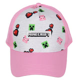 Minecraft Youth Hat Floating Creeper Head Hearts Pig Face Snapback OSFM Cap
