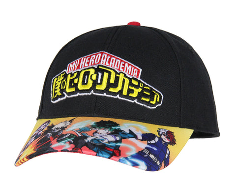 My Hero Academia Embroidered Logo 4 Character Adjustable Snapback Hat Cap