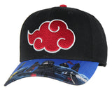 Naruto Shippuden Akatsuki Red Cloud Character Bill Adjustable Snapback Hat Cap