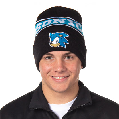 Sonic The Hedgehog Beanie Embroidered Classic Character Cuff Knit Beanie Hat Cap