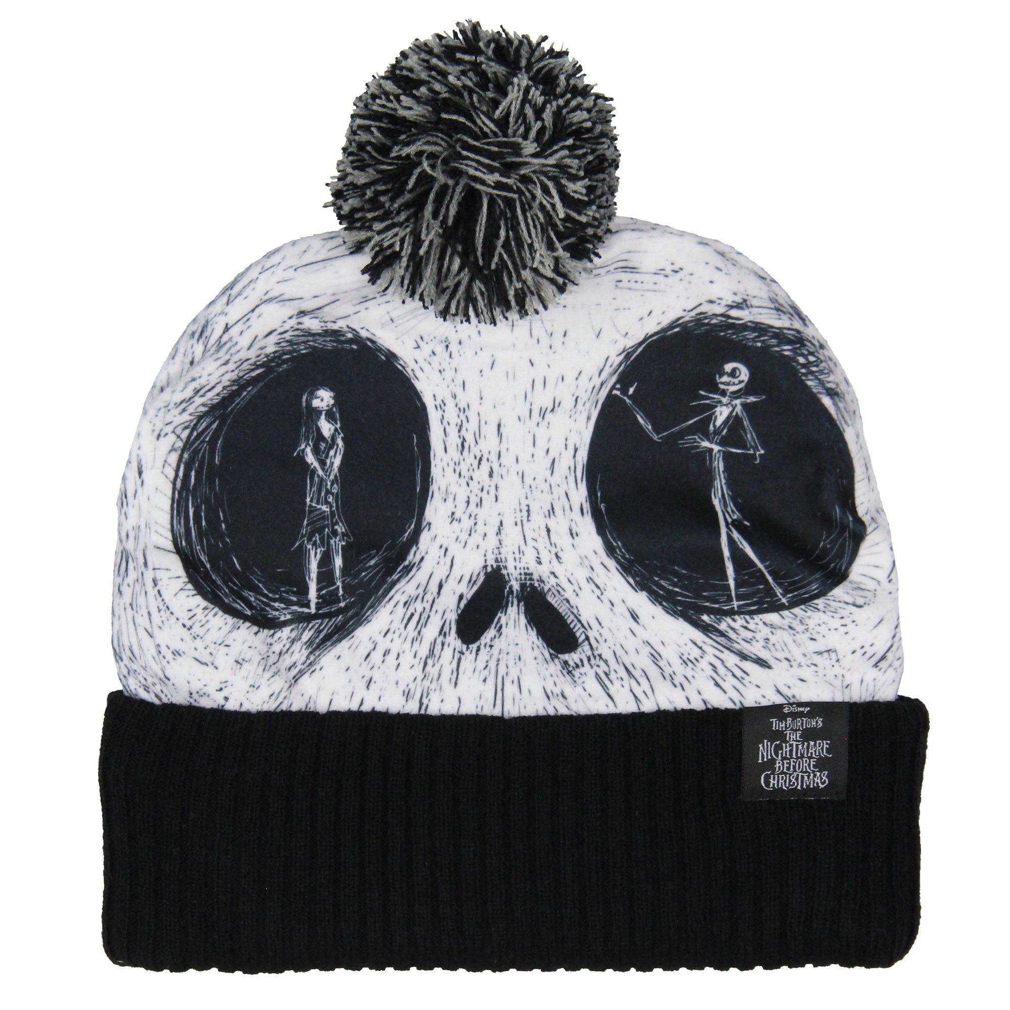 Disney Nightmare Before Christmas Jack Skellington Sublimated Knit Beanie Hat