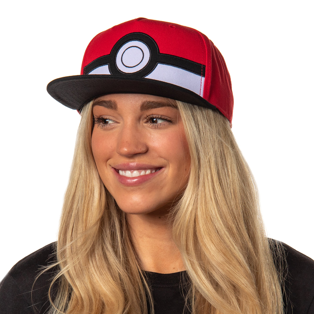 Pokemon Men's Poke Ball Embroidered Logo Flatbill Snapback Hat