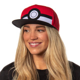 Pokemon Men's Poke Ball Embroidered Logo Flatbill Snapback Hat