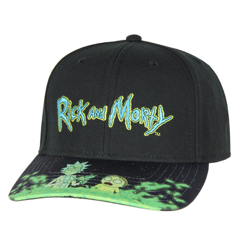 Rick And Morty Portal Time Pre-Curved Bill Adjustable Snapback Hat Cap