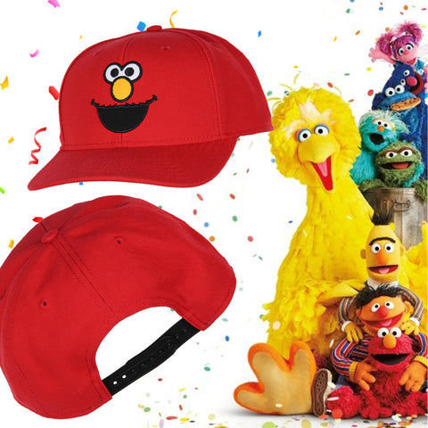 Sesame Street Adult Elmo Face Embroidered Design Snapback Baseball