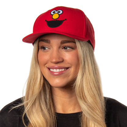 Sesame Street Adult Elmo Face Embroidered Design Snapback Baseball Cap Hat OSFM
