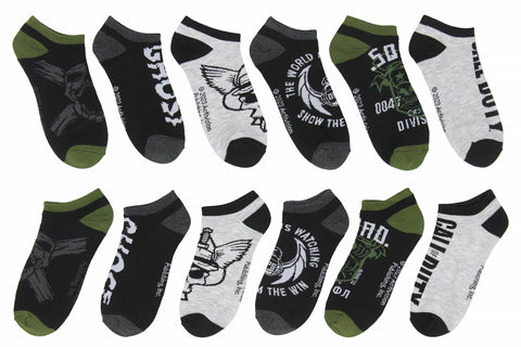 Call Of Duty Men's Modern Warfare Black Ops No-Show Ankle Socks 6 Pair Pack