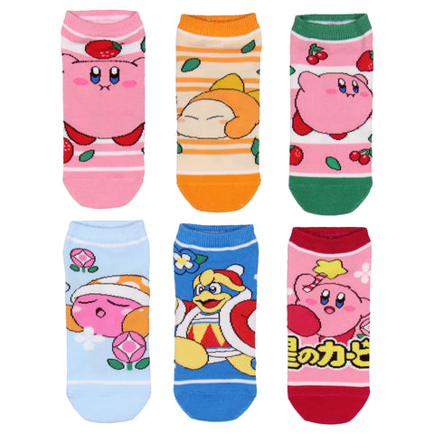 Nintendo Kirby Adult Video Game Assorted Characters 6 Pair Pack Socks Size 9-11