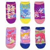 Sonic The Hedgehog Kids Tails Knuckles Amy No-Show Ankle Socks 6 Pair Pack