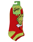 Dr. Seuss GRINCH Santa Christmas Naughty or Nice Low Cut Ankle Socks 5 Pack