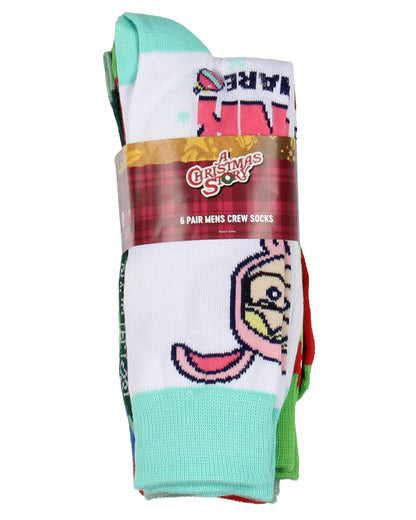 A Christmas Story Adult Holiday Inspired 6-Pack Crew Socks For Men And Women