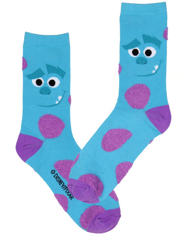 Disney Monsters Inc. Adult Sulley Fuzzy Spots Crew Socks For Men And Women