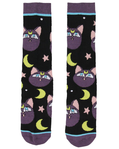 Sailor Moon Manga Anime Luna The Cat Athletic Crews Socks For Women Men 1 Pair