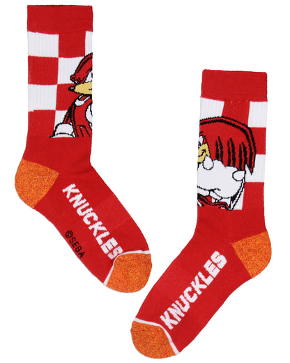 Sonic The Hedgehog Adult Checker Board Character Design 3-Pack Crew Socks