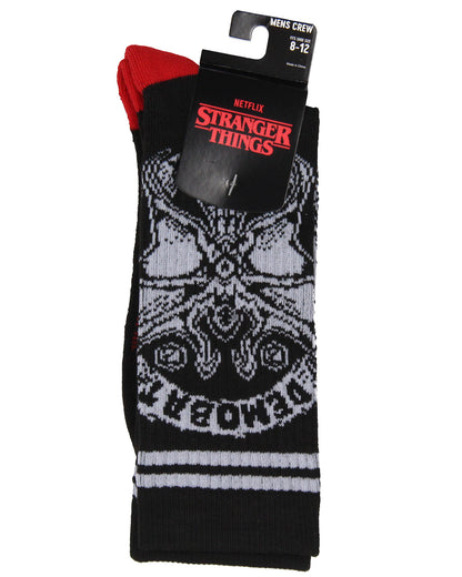 Stanger Things Demobat Flaming Logo Athletic Crews Socks For Women Men 1 Pair