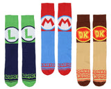Nintendo Super Mario Bros. Adult Character Inspired Designs 5-Pair Crew Socks
