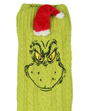 Dr Seuss The Grinch Adult Faux Shearling Sweater Knit Slipper Socks For Men and Women