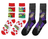 Teenage Mutant Ninja Turtles Shredder Cartoon Crew Socks For Men Women 2 Pair