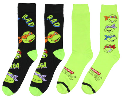 Teenage Mutant Ninja Turtles Classic Cartoon Crew Socks For Men Women 2 Pair