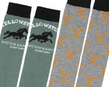Yellowstone Dutton Ranch Montana 1886 Logo Crew Socks For Men Women 2 Pair