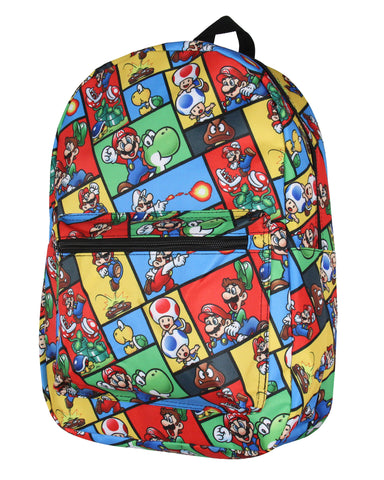 Super Mario Backpack Multi Character Video Game School Travel Laptop Backpack