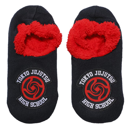 Jujutsu Kaisen Tokyo Jujutsu High School Logo Men's Black Slipper Socks (5-10)