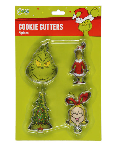 Dr Seuss How The GRINCH Stole Christmas Character-Shaped 4-Piece Cookie Cutters