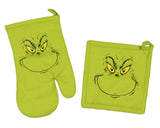 Dr Seuss How The GRINCH Stole Christmas Kitchen Oven Mitt and Pot Holder Set