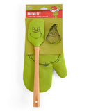 Dr. Seuss The Grinch Cookie Cutter Spatula and Oven Mitt Baking Set