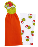 Dr. Seuss The Grinch Towel Set 2-Piece Hanging Strap Hand and Dish Towels
