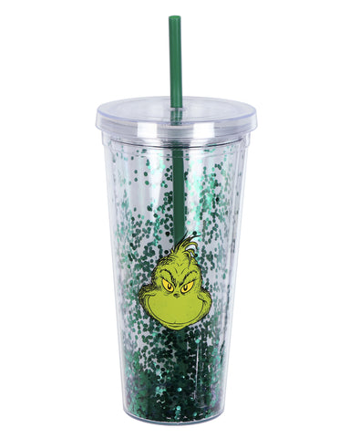 Dr. Seuss The Grinch Glitter Insulated Tumbler 22 oz Travel Cup