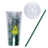 Dr. Seuss The Grinch Glitter Insulated Tumbler 22 oz Travel Cup