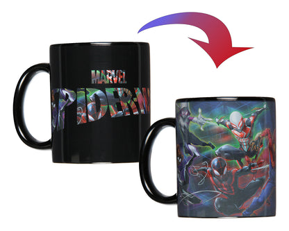 Marvel Spiderman Multi-Character Heat Reactive Color Changing Tea Coffee Mug Cup