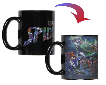 Marvel Spiderman Multi-Character Heat Reactive Color Changing Tea Coffee Mug Cup